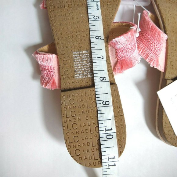 New LC Lauren Conrad Coral Boho Fringe Sandals - Picture 6 of 6